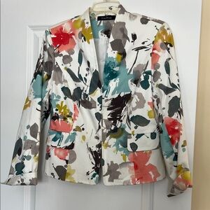 Evan Picone Multicolor Abstract Blazer